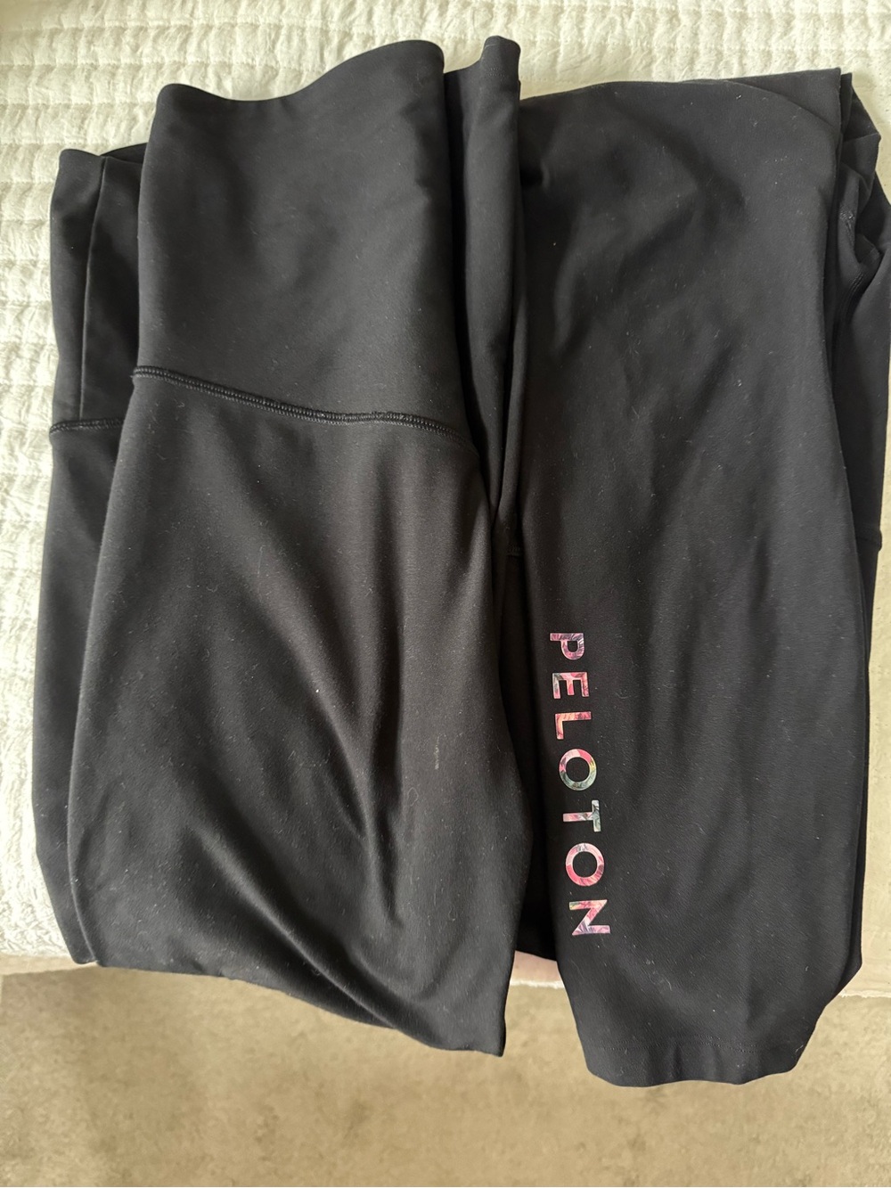 Peloton Black Leggings (2 pairs) with Pink Gradient Logo - Maternity
